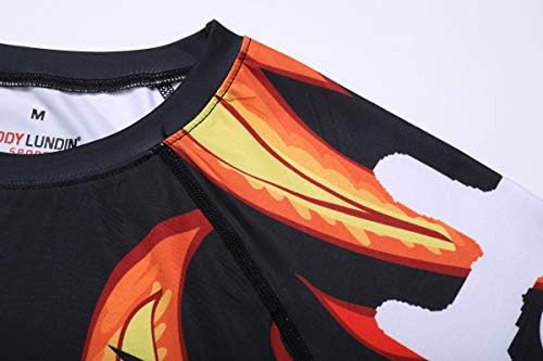 Врвови за спортско печатење на црвена плима, маички за компресија со кратки ракави