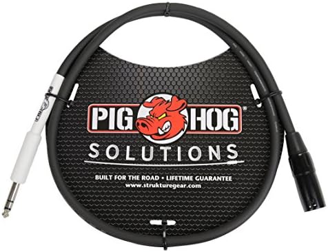Pig Hog PX4T3 XLR машки до 1/4 TRS кабел за инструменти, 3 стапки и PHM3 високи перформанси 8мм XLR микрофон кабел, 3 стапки