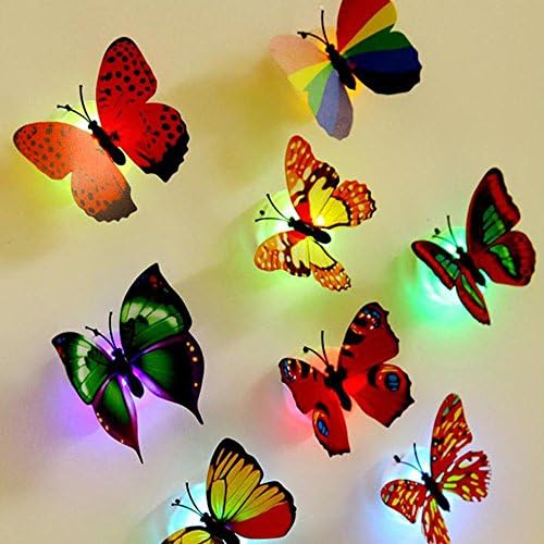 *м·квфа* 1пц Пеперутка ПРЕДВОДЕНА Од Ноќно Светло, 3д Ѕидни Налепници За Уметност Домашен Декор Детска Соба Уникатен Дизајн