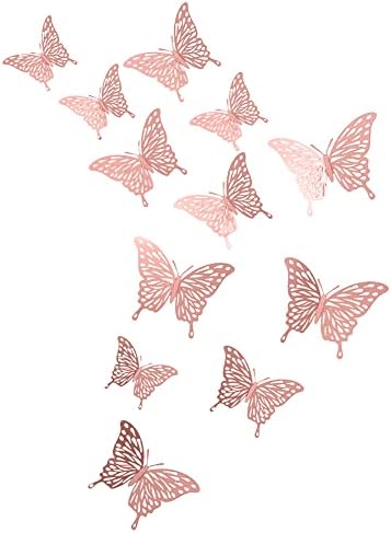 Мерсуи 72 парчиња Пеперутка Ѕид Налепници 3Д Пеперутки Декор За Ѕид Отстранлив Ѕид Налепници Соба Декор Дневна Соба Деца/Девојки Соба