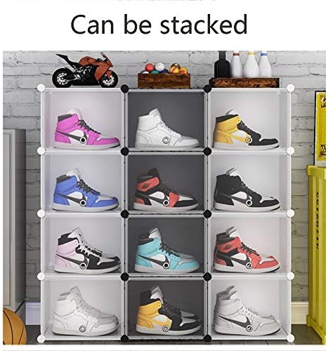 Кутии за чевли Zhinging со јасни капаци, пластичен сад за складирање, патики, преклопување, за мажи и жени