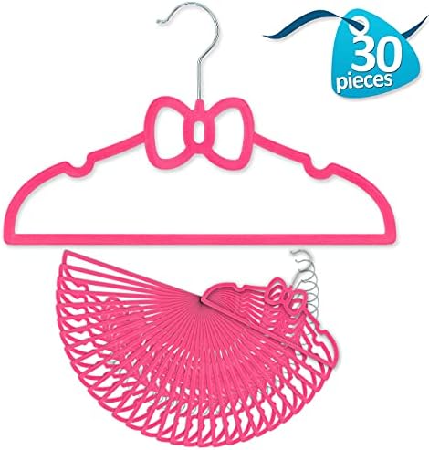 Детски кадифени закачалки - закачалки за облека за бебиња со светло розов лак дизајн на возраст од 4-12 години - закачалки - мали закачалки