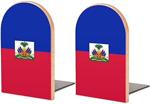 Знаме На Хаити Книги Декоративни Печати Дрво Книга Завршува За Полица Пакет од 1 Пар