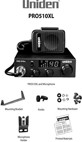 Uniden PRO510XL Про Серија 40 - Канал Cb Радио. Компактен Дизајн. Позадинско осветлување ЛЦД-Дисплеј. Јавно Обраќање. ANL Прекинувач