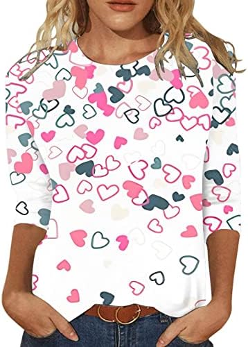 Денот на вinesубените кошули жени графички влезови loveубовни букви печати џемпери за џемпери на в Valentубените врвови облека