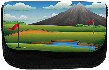Сцена за молив на теренот за голф Амбесон, знамиња на езерцето на ридовите, торба со молив со ткаенини со двојно патент, 8,5