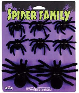 Забавен светски унисекс-возрасен Морис костуми-спајдер Семејство 8 картички Blk Fuzzy, Black, Standard