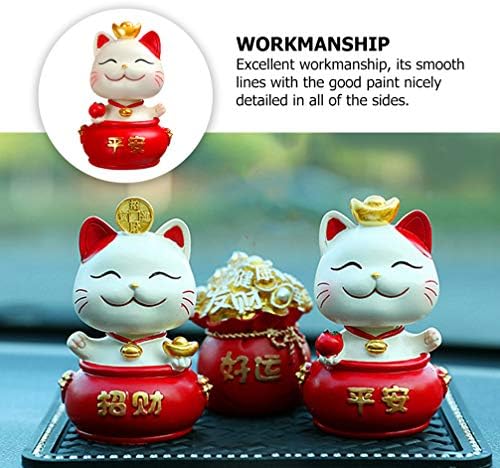 Pretyzoom Среќа скулптура со мачки јапонски среќни фигурини Манеки неко пари среќа мачка фенг шуи декор Кинеска јапонска статуа среќна