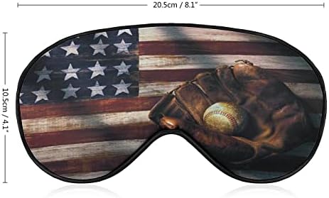 Американско знаме за бејзбол знаме за ролетни маски за спиење ноќно сенка на капакот за прилагодување на окото со смешна графика