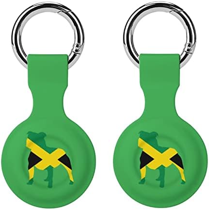 Питбул Јамајка Знаме Печатени Силиконски Случај За Воздушни Ознаки Со Приврзок За Клучеви Заштитен Капак Пронаоѓач На Воздушни