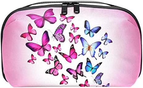 Пинк Пеперутка Шминка Торба За Чанта Преносни Патување Организатор Торба За Тоалети Убавина Торба За Жени
