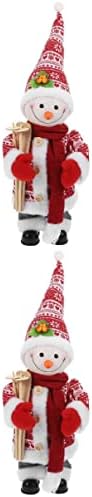 Нолитој 2 парчиња танцувајќи пеење носат фигура електричен цртан филм светлечки кукли украси Божиќни играчки деца исклучителни украси