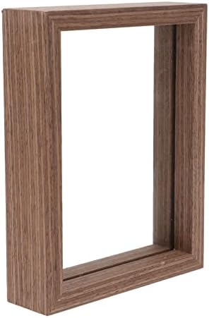 Zerodeko Home Decor Decor Decor Wood Smage Frames Примерок рамка: дрвена двострана стаклена фото рамка DIY 3Д сушени лисја цвеќиња