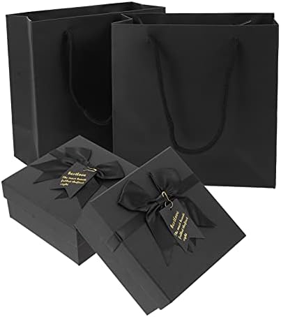 Кабилок 2 парчиња Елегантна Кутија За Подароци Со Торба За Складирање Квадратни Бонбони Кутија За Организатор На Накит За Свадба Ноќта На