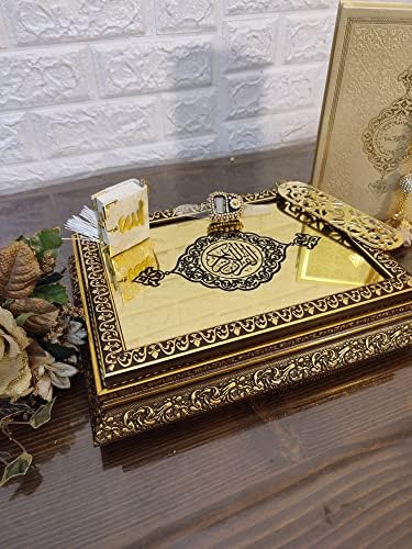 Невестата Луксузни кадифе Giftпски Куран Тасбех Подарок Во собата со посебна кутија, Исламски Рамазан Подароци Еид Мубарак Фаворизира