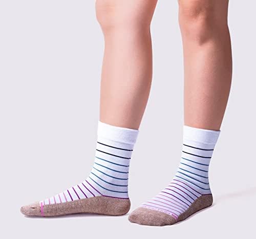 Д-р движење дијабетични чорапи за жени лабави се вклопуваат во необврзувачки широки врвни удобни екипи чорапи 4 пара