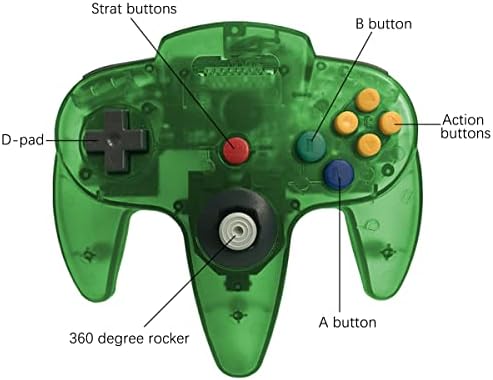 Нулта Класичен N64 Контролер, Жичен N64 Контролер Надграден Џојстик За N64 Конзола За Видео Игри