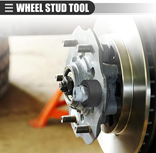 Алатка за инсталирање на Универзална тркала Motoforti, алатка за гуми, алатка за гуми, M12x1.25 M12x1.5 M14x1.5, железо, со ореви од 3/4 хексадецимални тркала, сребрен тон, 1 сет