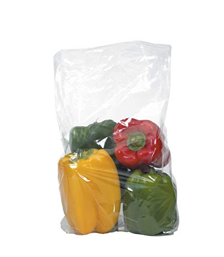 Aviditi 5 x 4 1/2 x 18 Gusseted поли -торби, 1 мил, чист отворен врв со проширувачки страни за делови за пакување, храна и материјали,