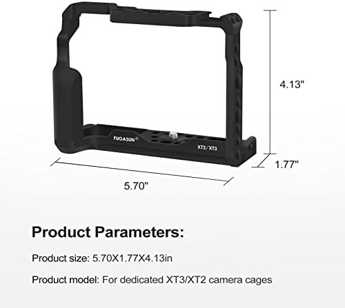 Кафез на фотоапаратот Fuji XT2 Camera XT3, премиум затворен безбедносен кафез на камера XT2 XT3 за камера Fuji X-T2 X-T3