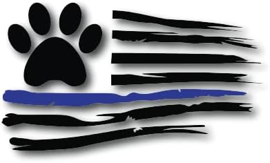 Сина Линија Американско Знаме Со Печатење На Шепа|Полиција К9|Одлична Идеја За Подарок|Налепница За Налепници|2 Пакувања|5 Инчни