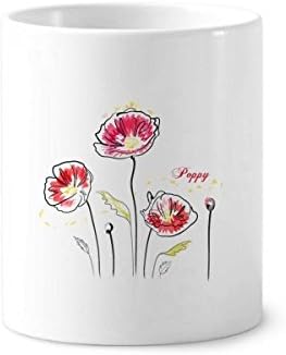 Цвеќиња растителни декорации сликање четка за заби држач за пенкало кригла керамички штанд чаша за молив