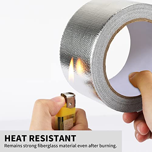 Лента со стаклена влакна од влакна од алуминиумска лента, професионална изолација со висока температурна лента, издржи 80 ° C до