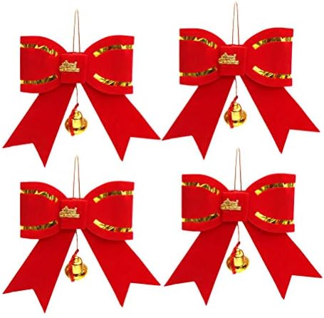 Cesyoo 4pcs Божиќна лак со мини herвонче за украс на венец, снабдување за Божиќ декор