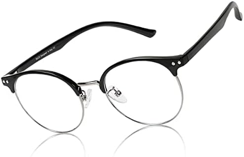 ДУКО Сини Светлосни Очила За Мажи Жени Очила За Блокирање На Сини Зраци Компјутерски Очила За Тинејџери Црни Ретро Тркалезни Очила Рамка