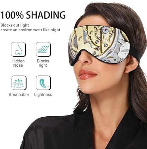 Unisex Sleep Mask Eye Mask Месинг-Клип-Клок Клок Ноќ за спиење Маска за удобно око за очи за спиење