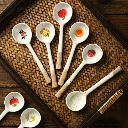 Лажици супа супа лажици јапонски рамен керамички лажица, супа лажица десерт лажица креативна лажица за појадок рачка рачка за прибор за