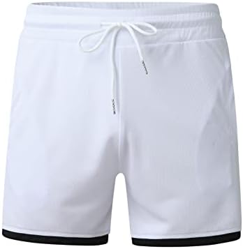 Менс атлетски шорцеви големи и високи мажи пролет и лето цврста боја кратки мажи шорцеви поставуваат облеки за лето бело