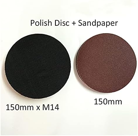 Sander Sandpaper 1 M14 150мм Полирање диск + 10 леплива шкурка диск Чак 150мм Агол за мелница за мелница Додатоци за алатка за