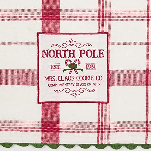 DII гроздобер Божиќни чајни крпи декоративни празнични кујнски садови, сет, 18x28, карирана северна пол, 2 парчиња