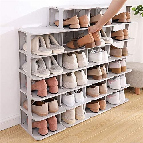 DHTDVD Stackable Storage Shape Cox Space Space Space Spacer Organiter House House Standing Shoes Rack Sholf Shatkers Организатори на организатори