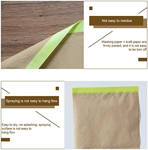 Aooceepaw маскирање хартија за маскирање со лепило, 18 -инчен х 50 стапки лента и хартија за склопки за хартија, лепило за бојадисување заштитна