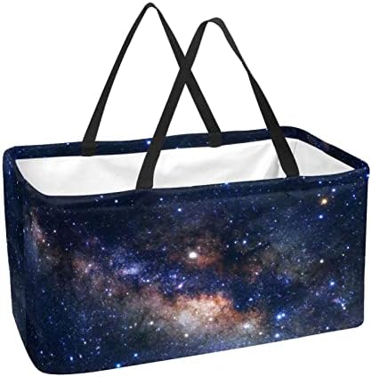 Кошар за еднократно шопинг Космички starsвезди и галактичка прашина преносни преклопни пикник намирници торбички за перење торба за