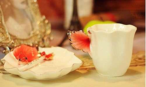 YBK Tech Creative 3D златна рипка коска Кина керамички кафе чаши попладневна чаша чај и сет на чинија