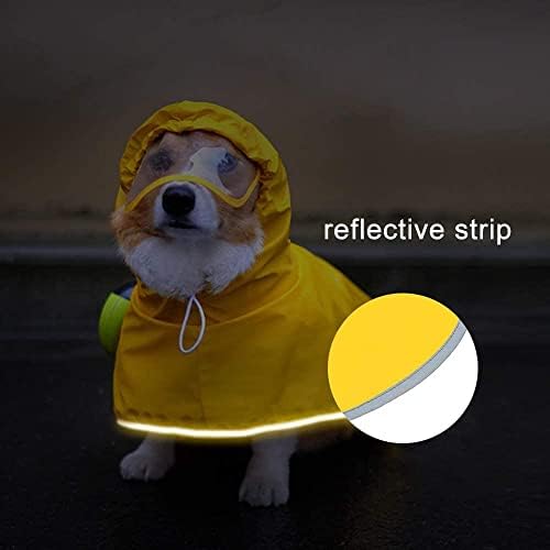 Куче мантил со аспиратор за мало куче, лукално водоотпорна јакна за кучиња со рефлексивна лента ， прилагодлива заштита на каишот