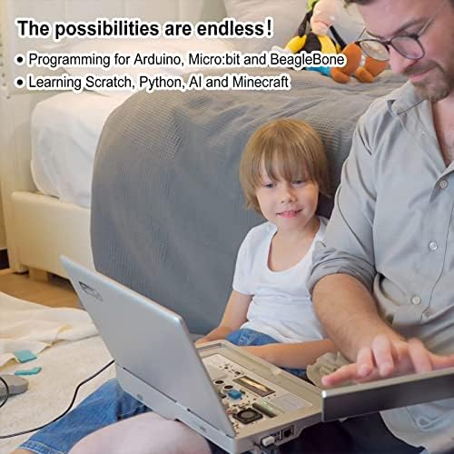 Elecrow Raspberry Pi 4 комплет, лаптоп Raspberry Pi, комплет за учење за програмирање Crowpi2 за деца возрасни - основен комплет, RPI не е вклучен