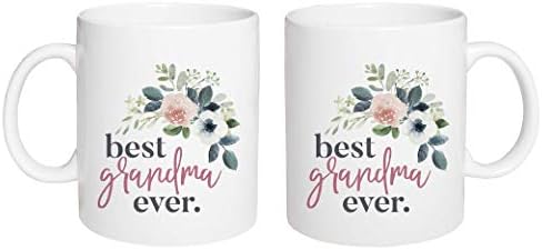 Најдобра Баба Некогаш Цветни Розова 15 унца Сјајни Порцелан Керамички Кафе Кригла