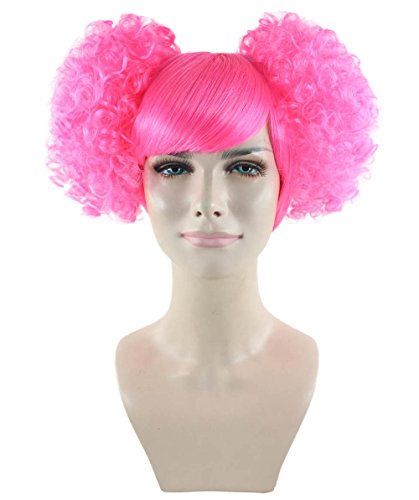Wigs2you H-2567 pom pom розова перика, целосна перика, косплеј, врвен квалитет, природен, перика, вкрстено облекување, близначка