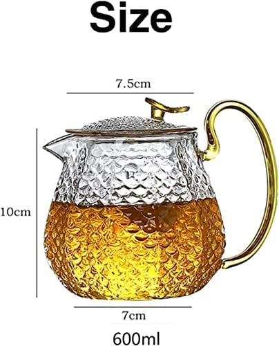 Razzum Кинески чај Гонгфу сет високо боросиликатно стакло чајник домаќинство домаќинство со висока температура на чекан образец чајник кунг фу