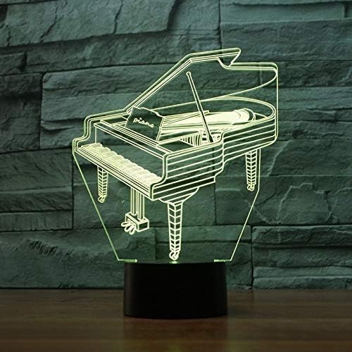 Декоративни светла Zhenku Piano Shape 3D шарена LED визија за светло светло, ламба за далечински управувач од 16 бои