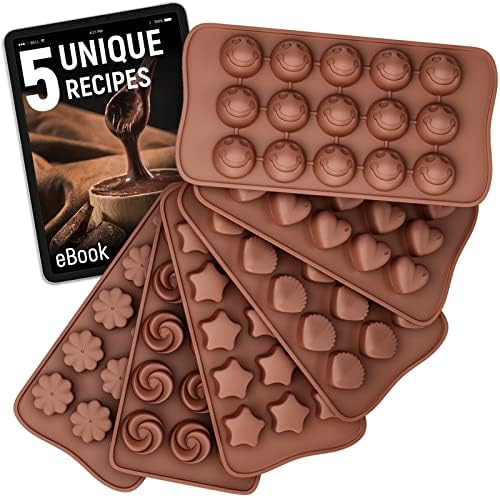 Чоколадни Калапи Силиконски Сет-6 пк + Бесплатни Рецепти Екнига - Храна Одделение Бонбони Калапи Силиконски-Лесен За Употреба Нелепливи