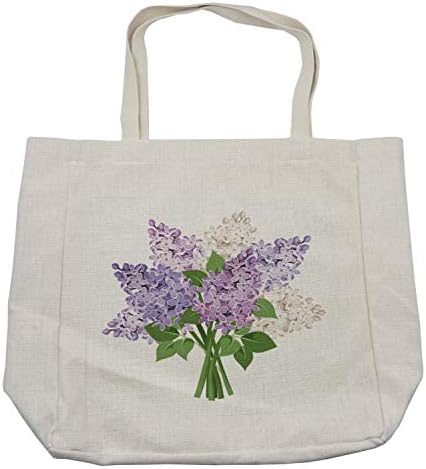 Торба за купување торба за јоргована јоргована, илустрација на пози на рурални ливади цвеќиња Фенг Шуи душевна тема за природа, еколошка