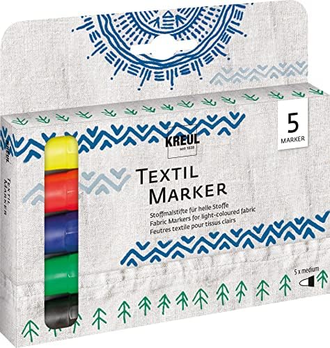 ЕДУПЕЛ 250014 маркери на ткаенини од Текси Макс сет од 5 нормална должина '', мулти -боја
