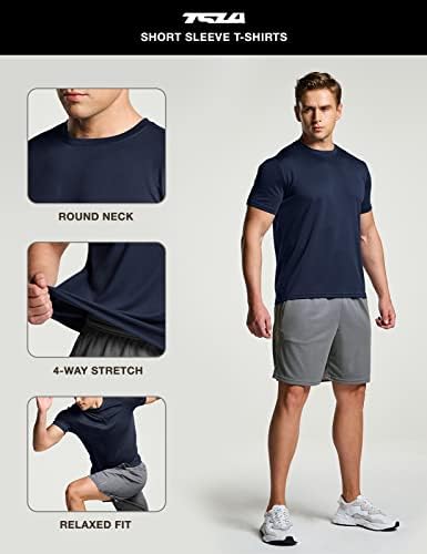 Кошули за вежбање на маички за вежбање TSLA 1 или 2 пакувања, маички за влага за влага, спортски салата за атлетски кошули