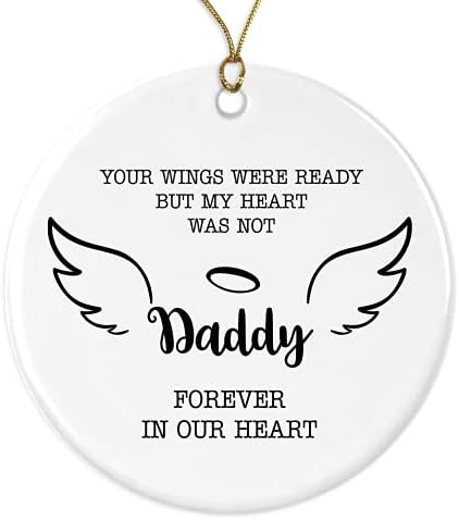 Губење на губење на тато за сеќавање украс Божиќна симпатија сочувство - ангелски крилја се сеќаваат на тато - твоите крилја беа
