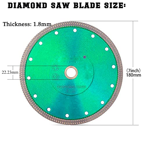 Вечера тенка 7 ”инчна дијамантска пила со сечило 7” влажно и суво сечење диск тркало за сечење на порцелански плочки гранит мермерна
